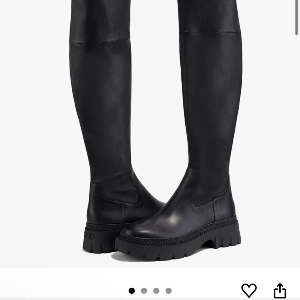 Coach Black Over-the-Knee Boots with Chunky Sole